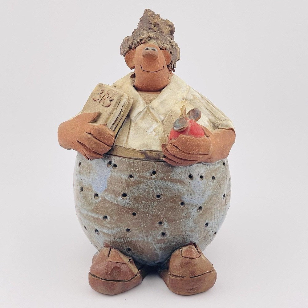 Sara Meadows Barber Balloon People Sculpture 1990's Teacher Apple Book